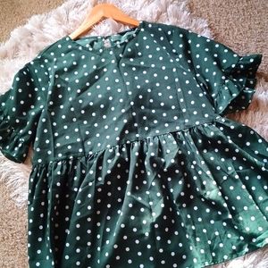 Shein Polka Dot Peplum Blouse